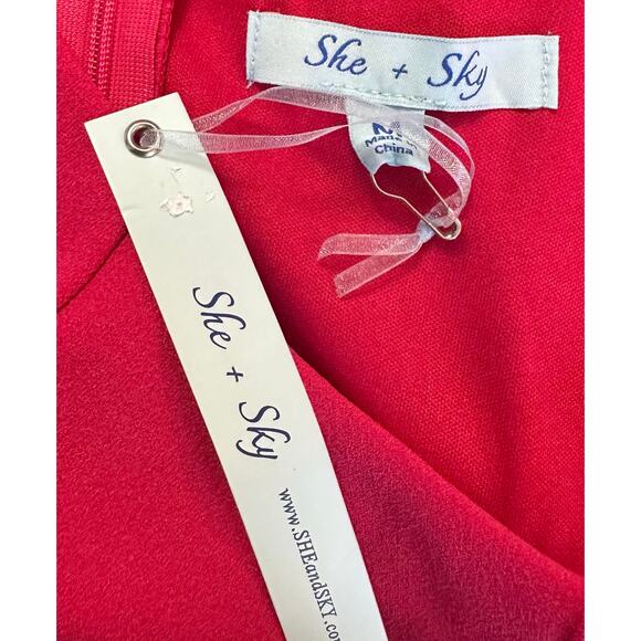 NWT She + Sky Halter Mini Dress Pink Sleeveless Size M - Picture 11 of 11